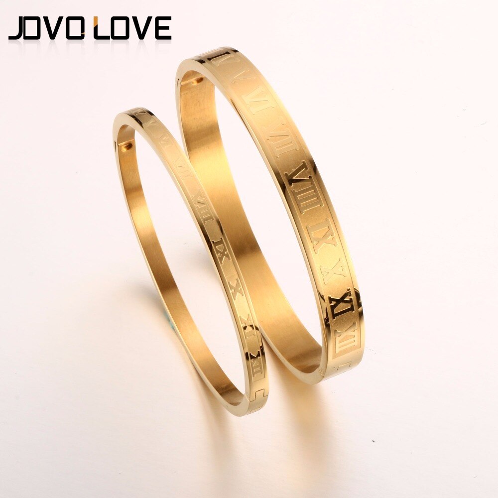 Bruiloft Armbanden Sieraden Romeinse Nummer 316L Roestvrij Staal Bangle & Armbanden Met Rose Goud Kleuren Voor Vrouwen