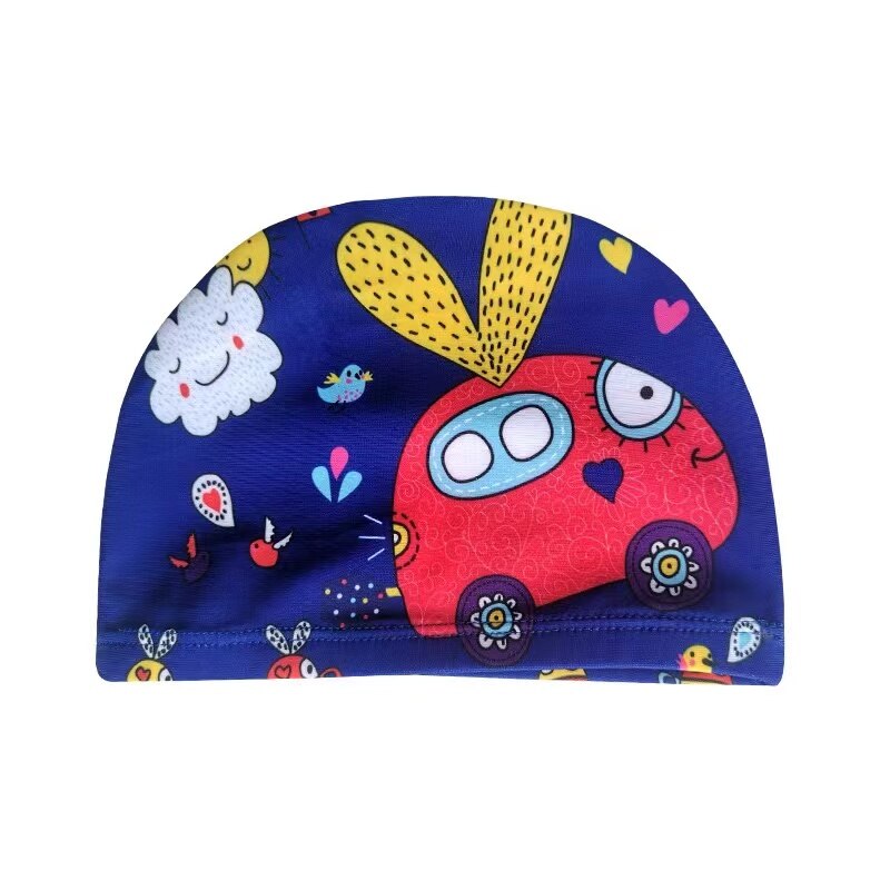 Children&#39;s Swimming Cap Elastic Fabric Cute Cartoon for Long Hair Lovely Kids Protect Ears Swim Pool Hat for Boys Girls Swim: 08