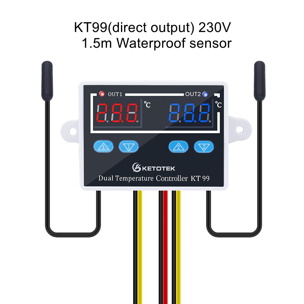 Digitale Thermostaat Voor Incubator 12V 24V 110V 220V Temperatuurregelaar Regulator Schakelaar Thermoregulator 10A 220VAC: KT99 230V