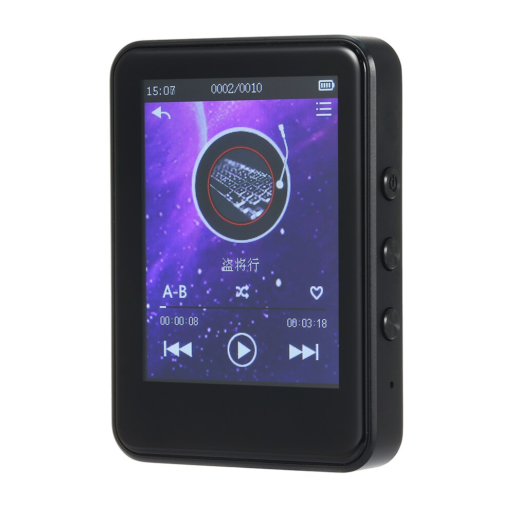 JWD JWM-110 MP3 Player Portable Digital Music Player Touch Screen FM Radio Support Bluetooth Recording E-book Reading MP3 Player: Default Title