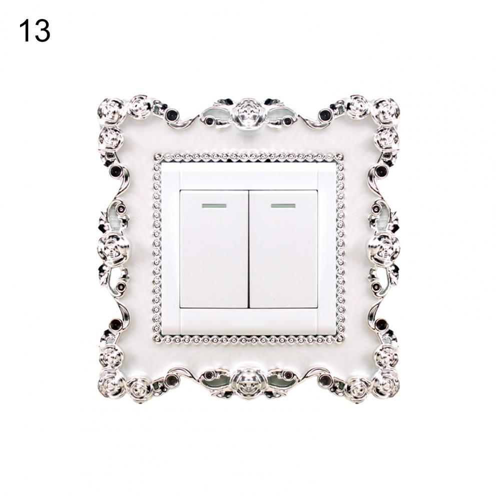 Autocollant de commutateur de Style européen, sans poinçon, en plastique, pour prise murale, pour maison: 13