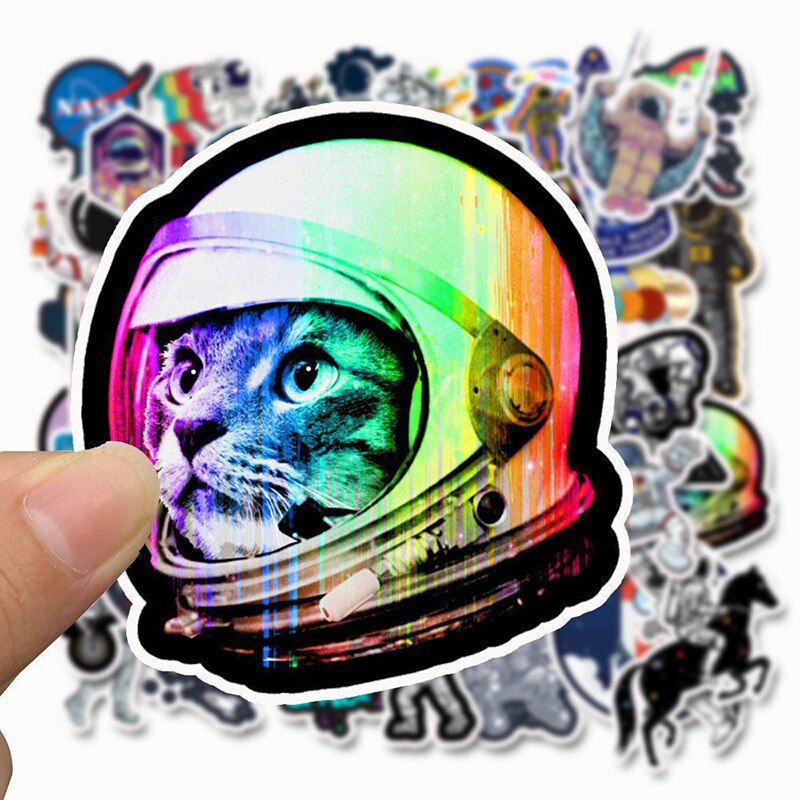 50PCS Galaxy Space Planetary Astronaut Stickers For Suitcase Guitar Computer Skateboard Motorcycle PVC Waterproof Laptop Sticker