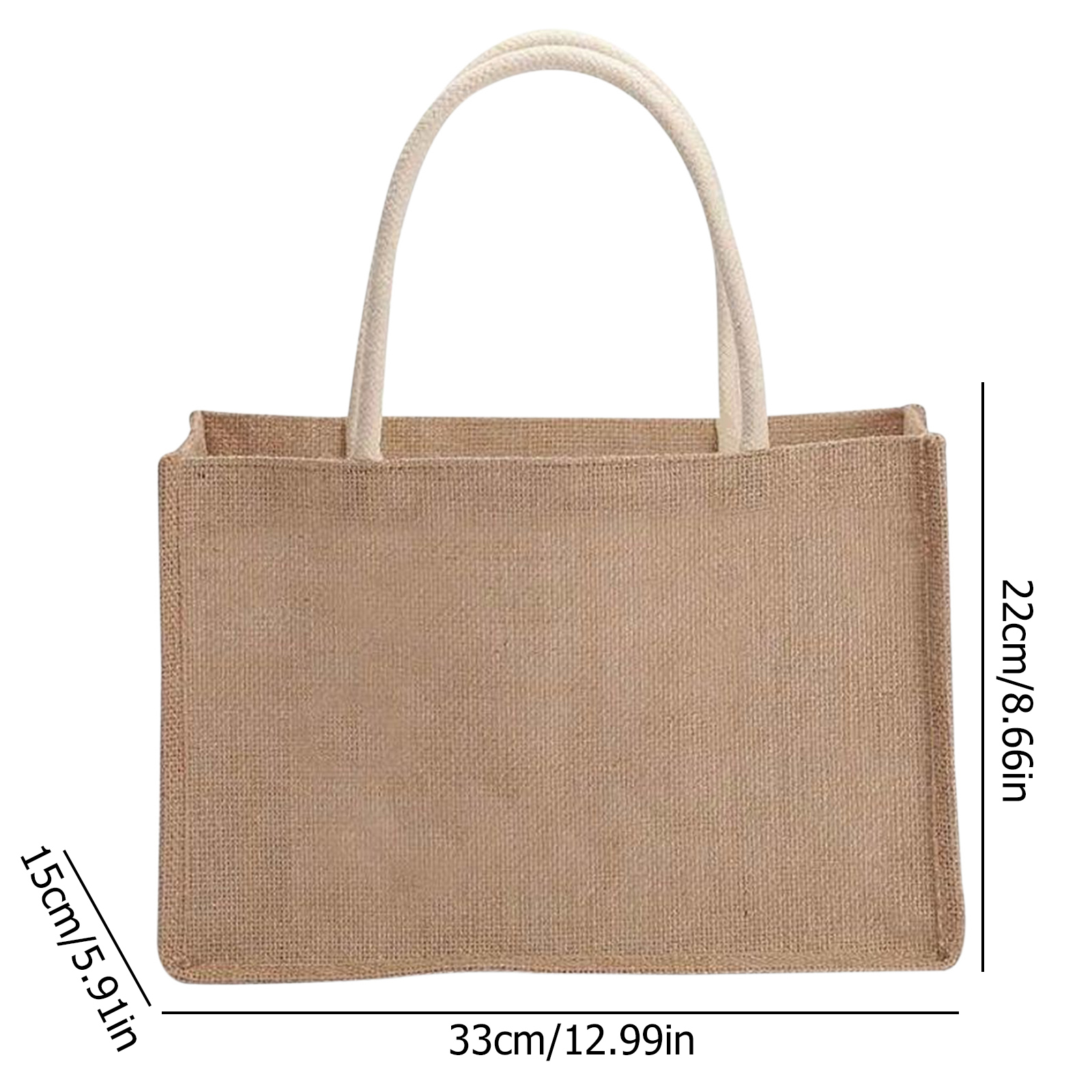 Bolsas de arpillera en blanco, bolso de compras de playa de yute, bolsas de reutilizables vintage con asa para manualidades de comestibles, fiestas de cumpleaños