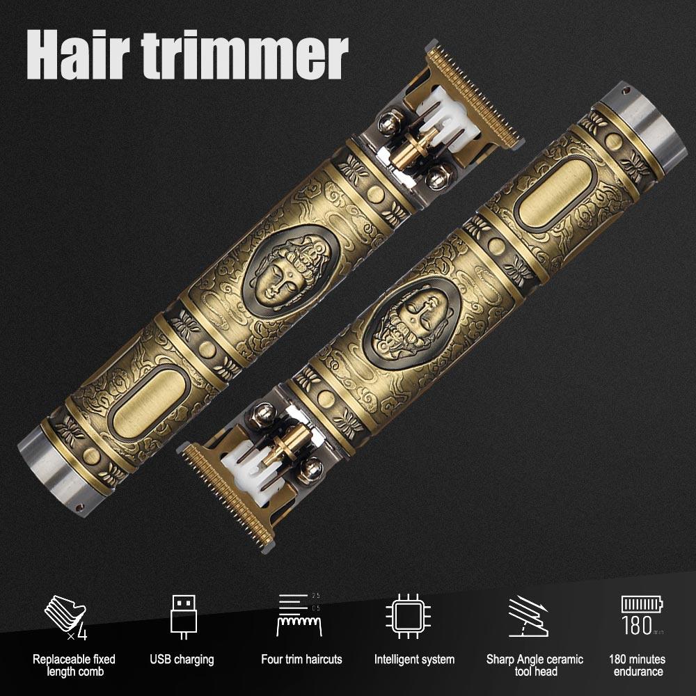 Rechargeable Hair Trimmers Electric Cordless Close Hair Cutting Clipper T-Blade Trimmer Cordless Outliner Grooming