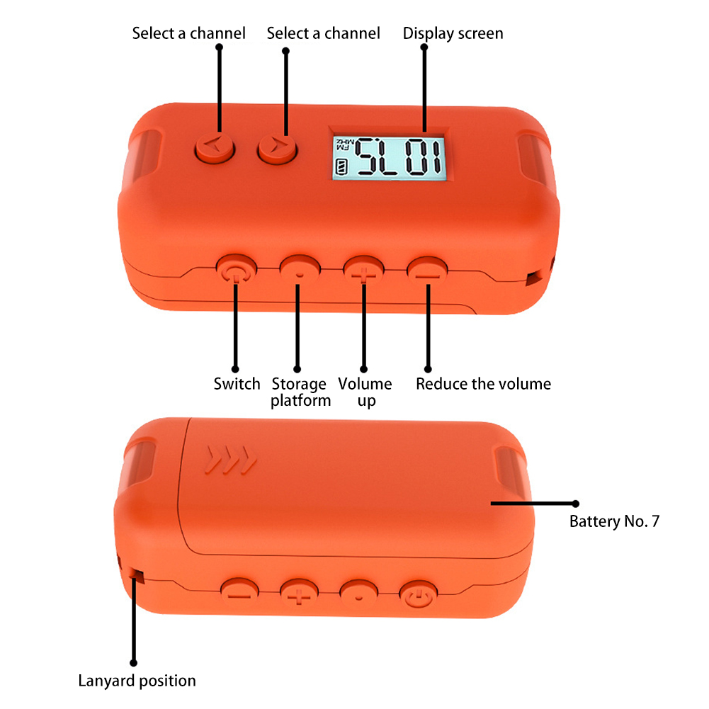 Lomme  fm 50-108 mhz radio bærbar mini dsp chip radiomottaker med lcd-skjerm 3.5mm øretelefoner skjerm 2* aaa strømforsyning