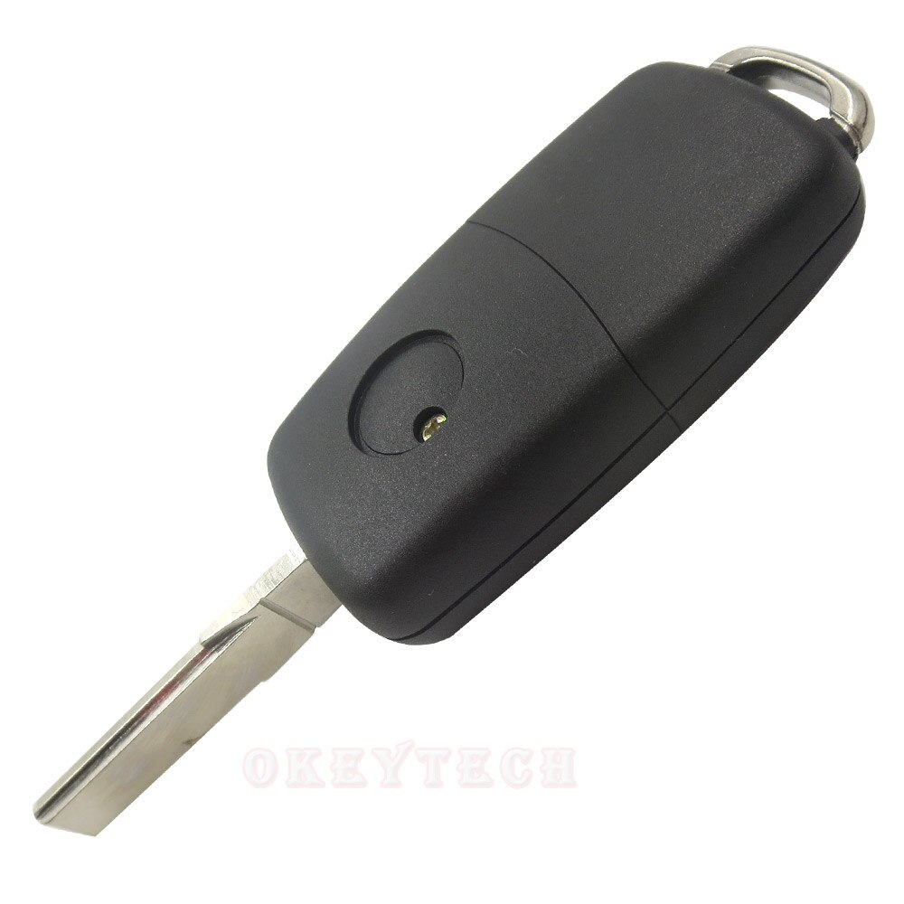 OkeyTech Flip Remote Car Key Shell For Volkswagen VW Jetta Golf Passat Beetle Polo Bora 3 Buttons Uncut Blade Blank Fob Case