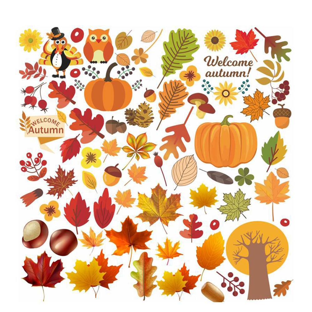 6 Vel Fall Leaves Raam Kleeft-Thanksgiving Maple Decoraties Herfst Sticker Decals Party Decor Ornamenten