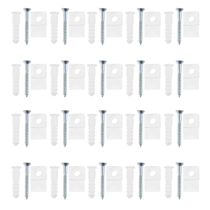 20 Sets of Mirror Fixing Clips Easily Installation Fastener Attaching Clamp