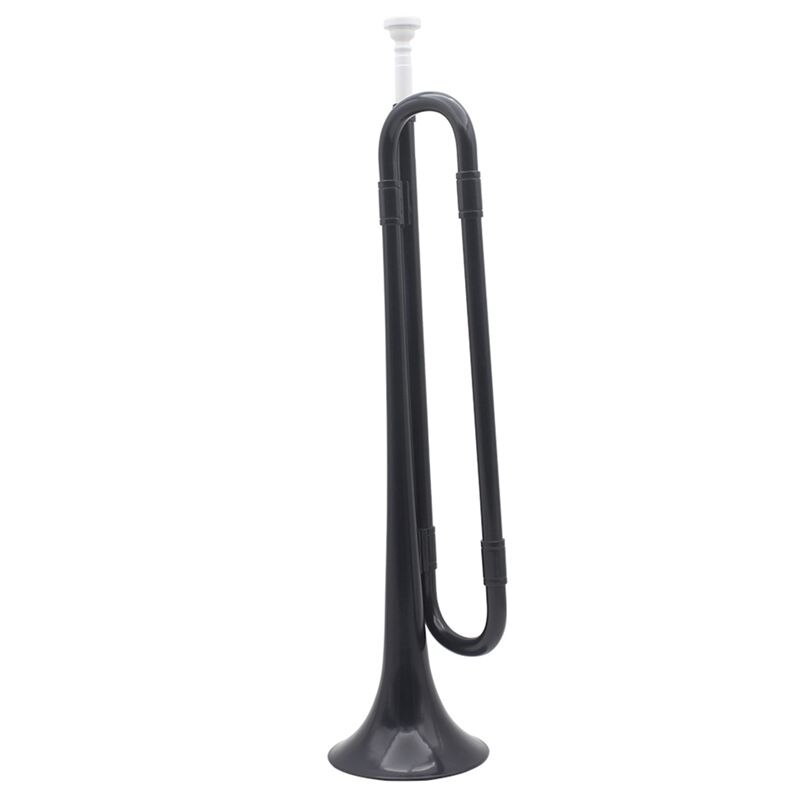 B Flat Bugle Cavalry Trumpet Plastic with Mouthpiece for Band School Student Black color