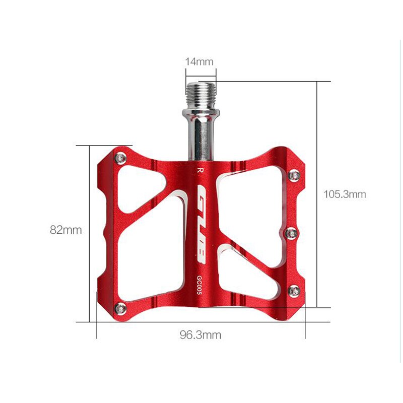 GUB-Pedales de plataforma plana, de aluminio, con eje cromado, para bicicletas de montaña y carretera, Pedales Ultraligeros para ciclismo GC005