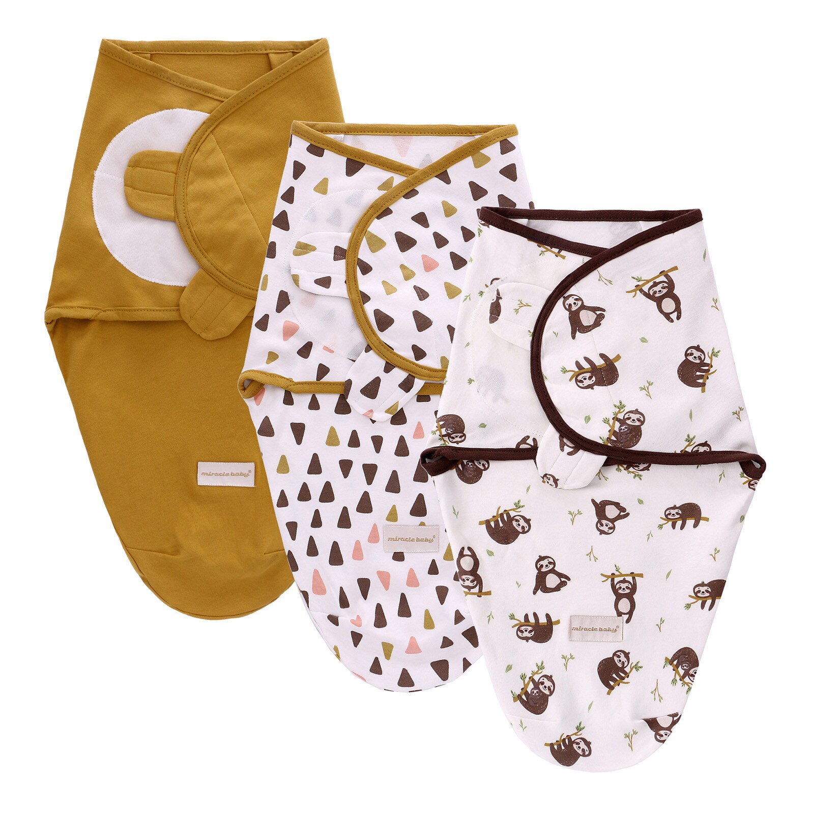3Pcs Baby Jongens Meisjes Deken Wrap Katoen Zachte Baby Inbakeren Slaapzak Voor 0-6 Maanden Pasgeborenen Baby beddengoed Deken: I 0-3 Months