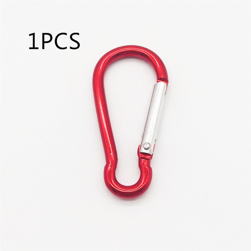 10Pcs M6 Kleur Karabijnhaken Aluminium Carabiner Spring Snap Clip Haken Sleutelhanger Klimmen Karabijnhaak Voor Sleutels Camping Gereedschap: 1pcs Red