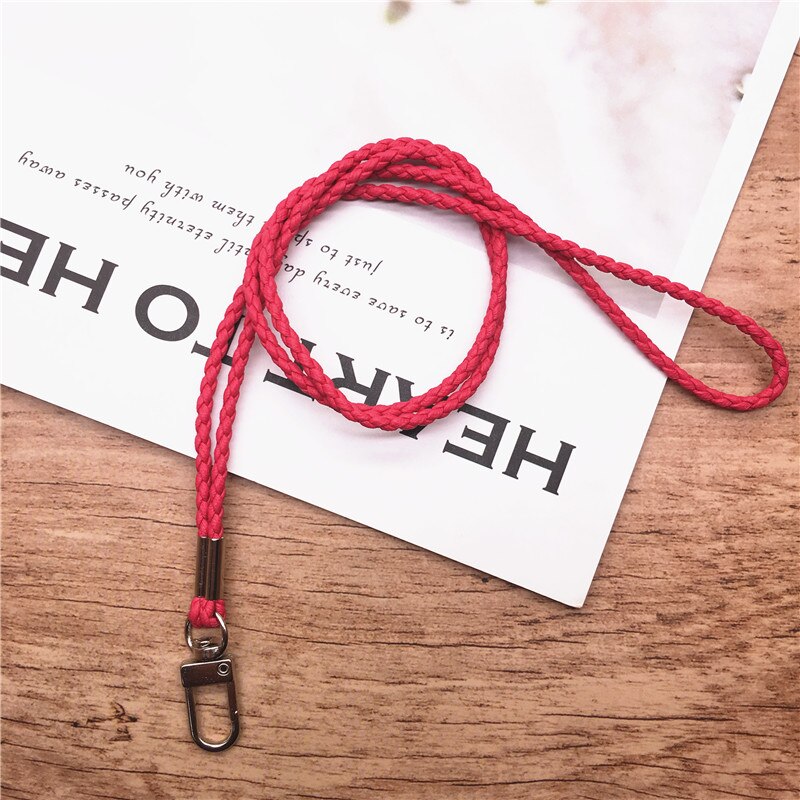 10pcs/lot Neck Lanyard Braided Necklace String Strap for Student Staff Work Card Holder USB Holder ID Pass Card Badge Holder