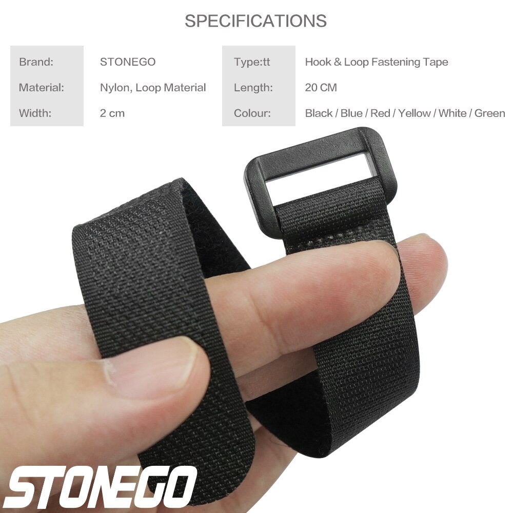 STONEGO 10 sztuk wielokrotnego użytku mocowania kabli paski, opaski zestaw zawiera regulowany uniwersalny hak i pętli Nylon pasek krawaty
