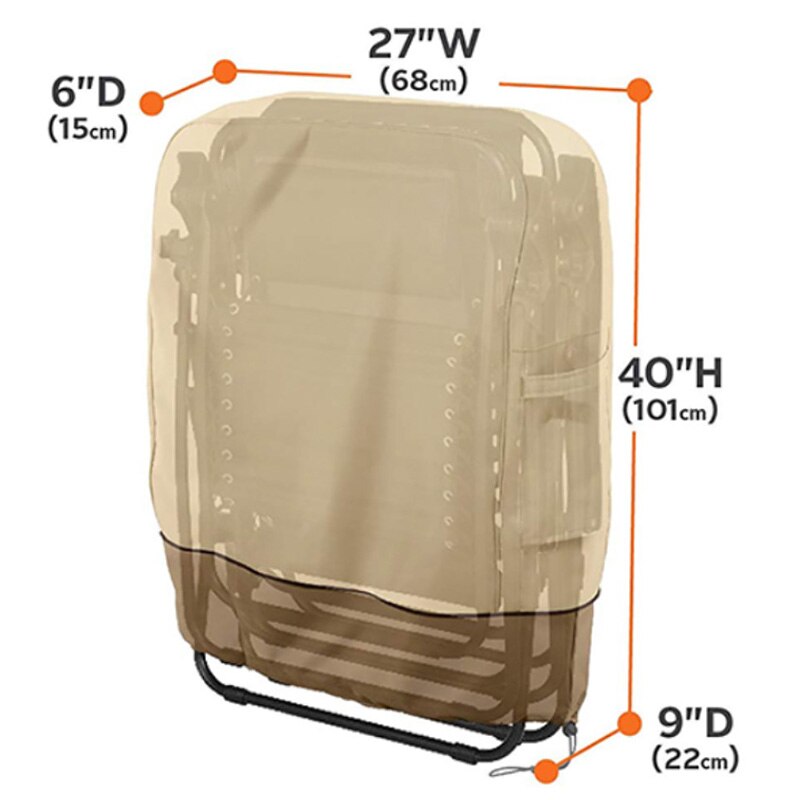 Draagbare, opvouwbare stoelhoes voor buiten met trekkoord, sneeuwbestendige en waterdichte hoes voor tuin en terras