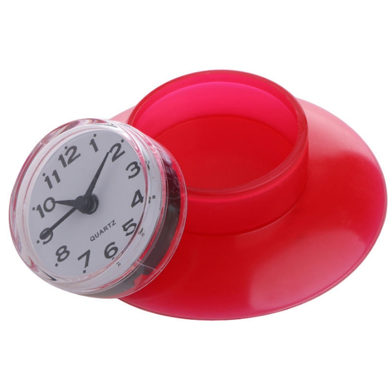 Baño cocina ventosa impermeable reloj cabina de ducha decoración de pared