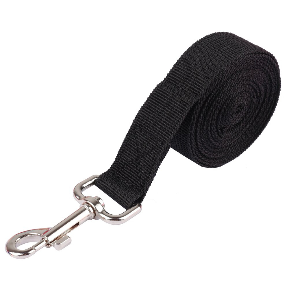 Correa de nailon para perro, correa grande para cachorros, entrenamiento de rastreo, cuerda de obediencia, correa de línea larga para pastor alemán, 5m, 10m, 20m: XS / Negro