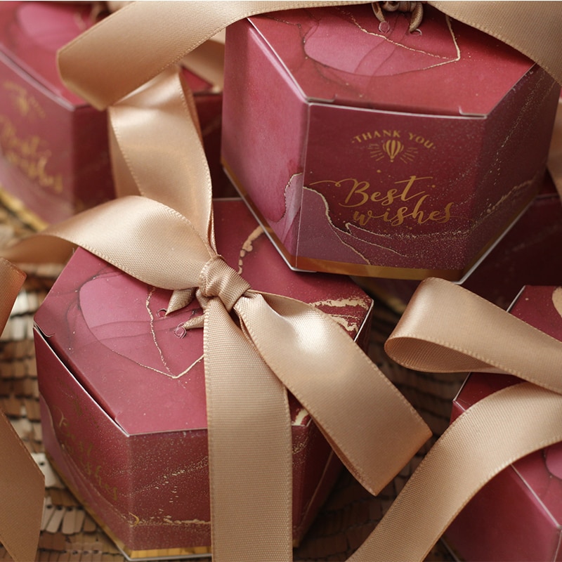 30/50 stuks bedankjes bedrukt in roze/rood/paars snoepzakjesdoos voor bedankjes decoratie, evenement feestbenodigdheden bruiloft bedankjesdoos