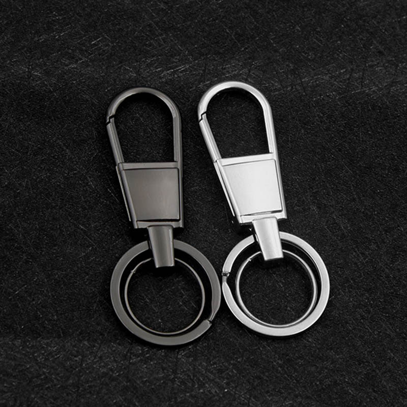 Bycobecy legering mænd kvinder smart nøgleholder dobbeltringe nøglering sort sølv nøgleorganisator solid bilnøglekasse nøglepunge