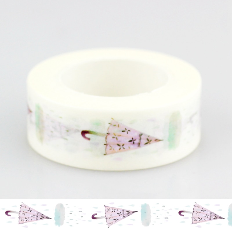 1 stks 10 m DIY Japanse Papier Washi Tape Paraplu Leuke Masking Tapes Plakband Stickers Decoratieve Briefpapier Tape 1.5 cm * 10 m