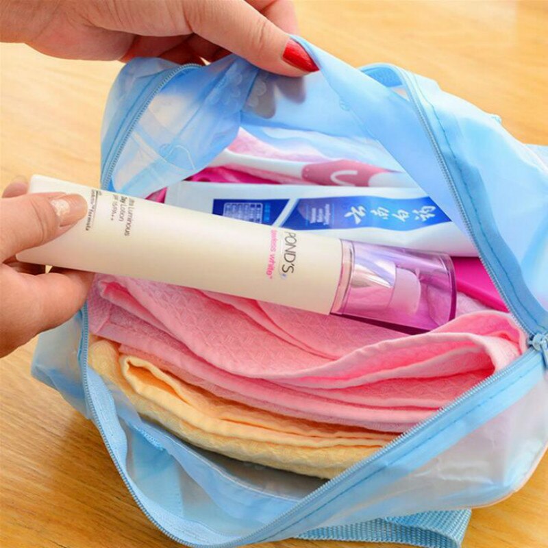 Bolso de natación para mujer, impermeable, transparente, de PVC, de plástico, para piscina, playa, organizador de maquillaje, neceser, bolsa de almacenamiento de PVC