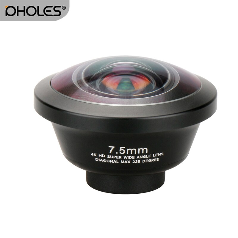 Ulanzi 238 Degree Fisheye HD Lens 0.2X Wide Angle Lens for iPhone X 7 6 Samsung Huawei Xiaomi 4K HD Clip-On Camera Phone Lens