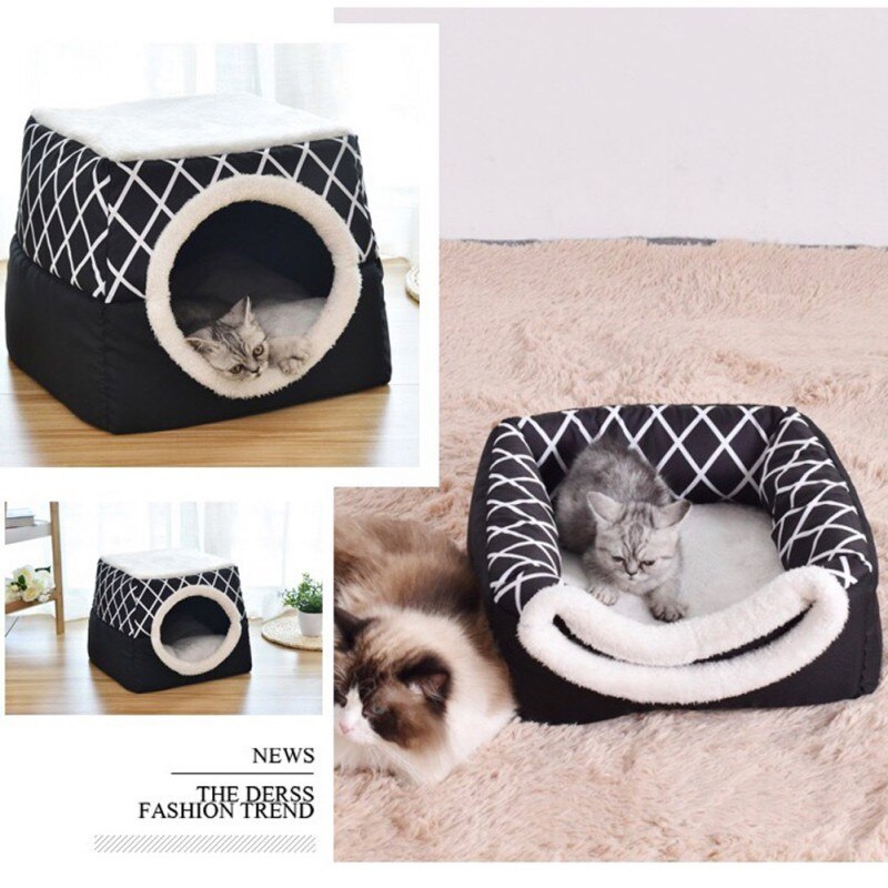 Pet Cat Bed Space Capsule House Cat Litter Villa Enclosed House Bed For Cats Pets Winter Warm Cozy Beds Soft Sleeping Bed