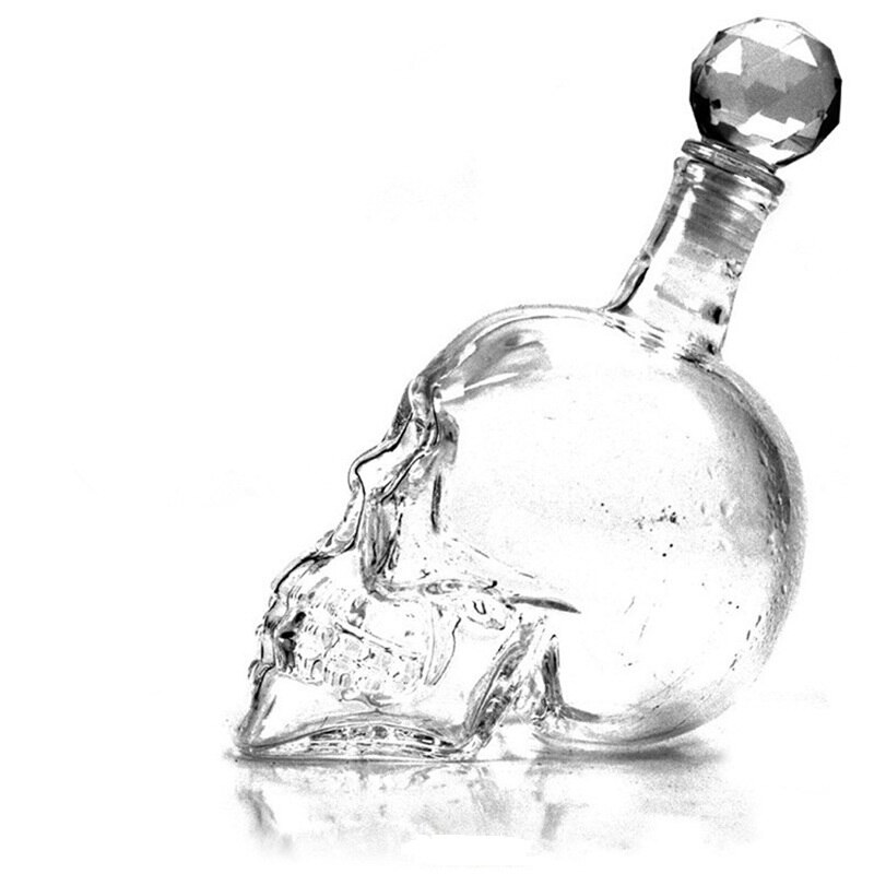 Krystal kranie hoved flaske whisky vodka vin karaffel flasker whisky øl glas spiritus vandklub bar hjem kopper glas