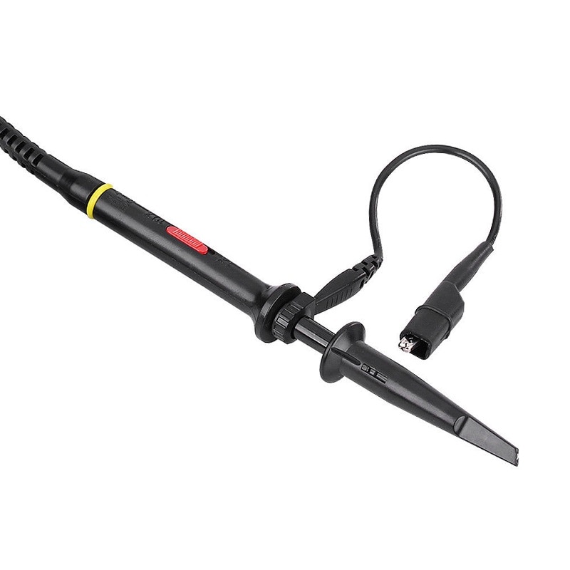 Hantek P7100 oscilloscope probe Broadband 100MHz-300MHz test probe, compensation range 10pF-35pF BNC clamp cable lead kit