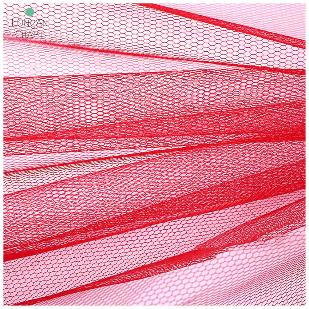 1 Meter Reinforced Coarse Net Hard Net Six Corners Mesh Fabric for Wedding Dress Baby Skirt Accessories Mesh Fabric