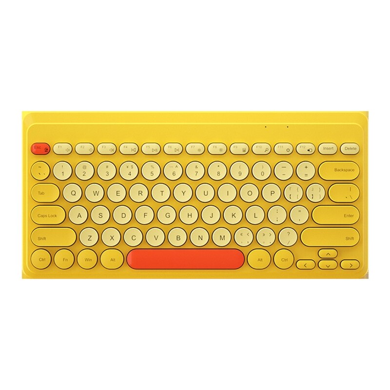 Wireless Keyboard Mini Ronde Knop Gaming Toetsenbord Voor Macbook -Lenovo Dell -Asus Laptop-Ipad Tablet Computer Toetsenbord: Yellow