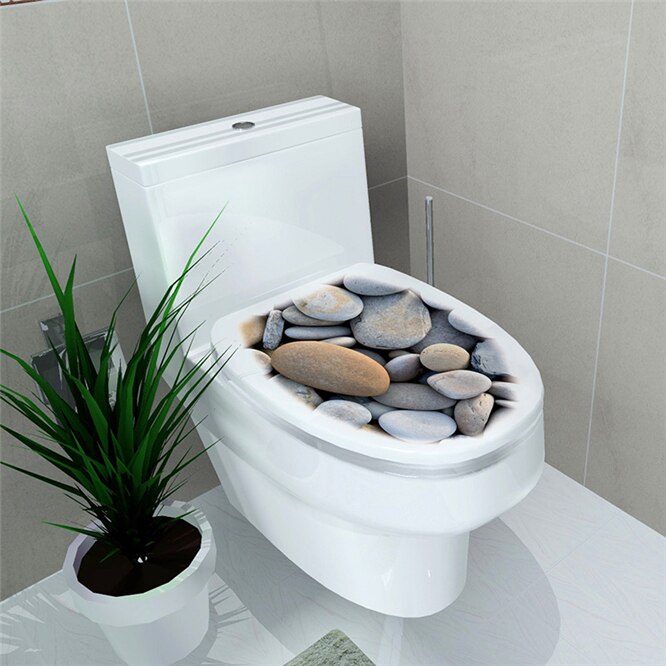 Vandtæt 3d toilet sæde væg klistermærke kunst havfisk wc piedestal pan dækning mærkater aftageligt badeværelse mærkater hjem indretning: F