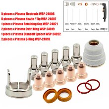 16Pcs/Set Plasma Electrode Nozzle Cap Sets LC25 Torch Electrode Tips Cup Ring Kits Fit For Electric Tomahawk 375