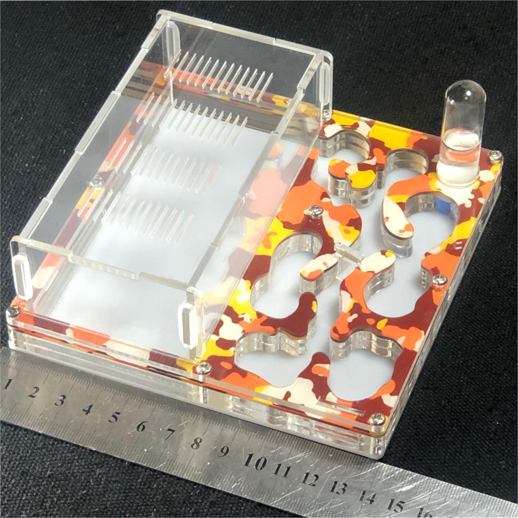 Laberinto de acrílico de doble humectación para granja de hormigas, área de alimentación, casa de hormigas para mascotas, Camuflaje, gran espacio