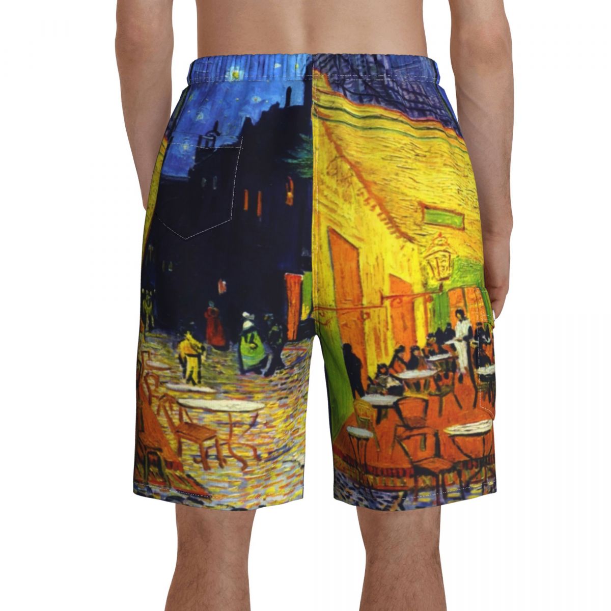 Pantalones cortos de tablero Van Gogh para hombre, Shorts de playa con estampado en , bañadores de talla grande, para cafetería y terraza por la noche