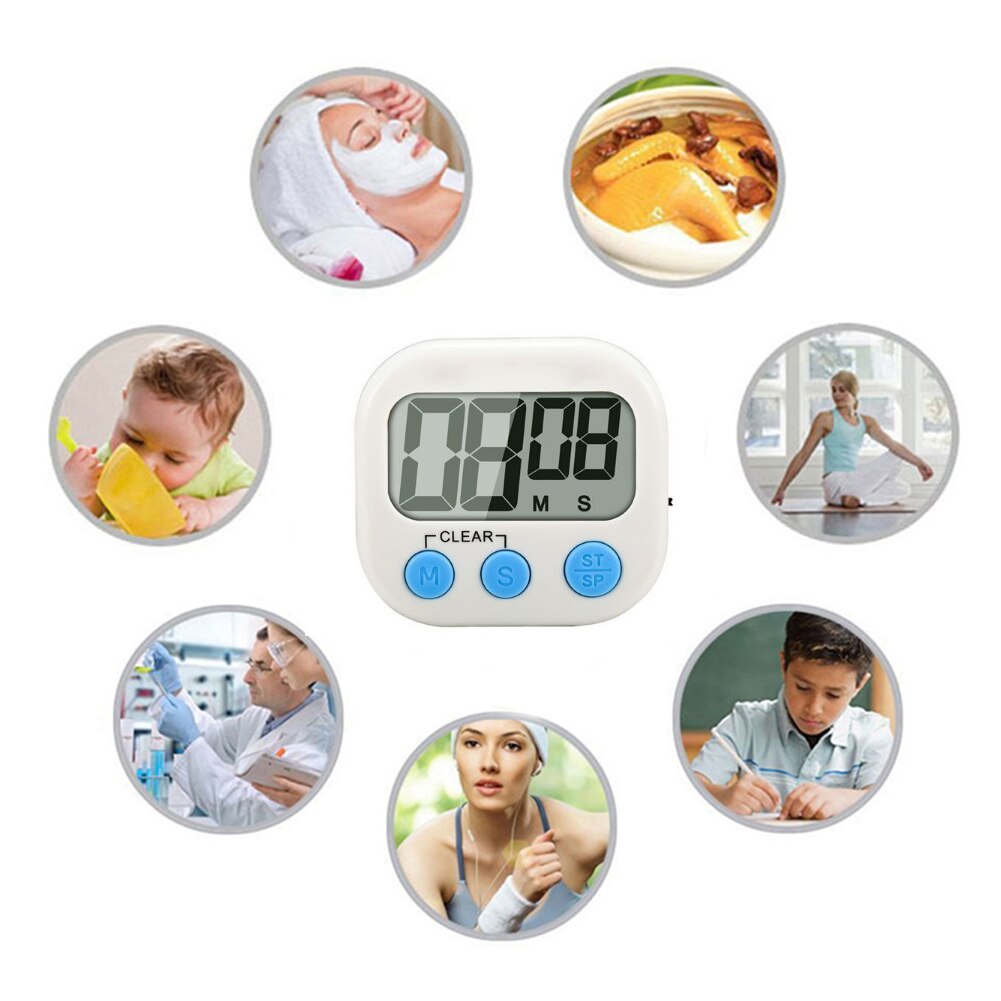 Portable LCD Digital JS-104 Electronic Timer Kitchen Cooking Timer Countdown/Countdown Tool for Sports Watch Bell Reminder