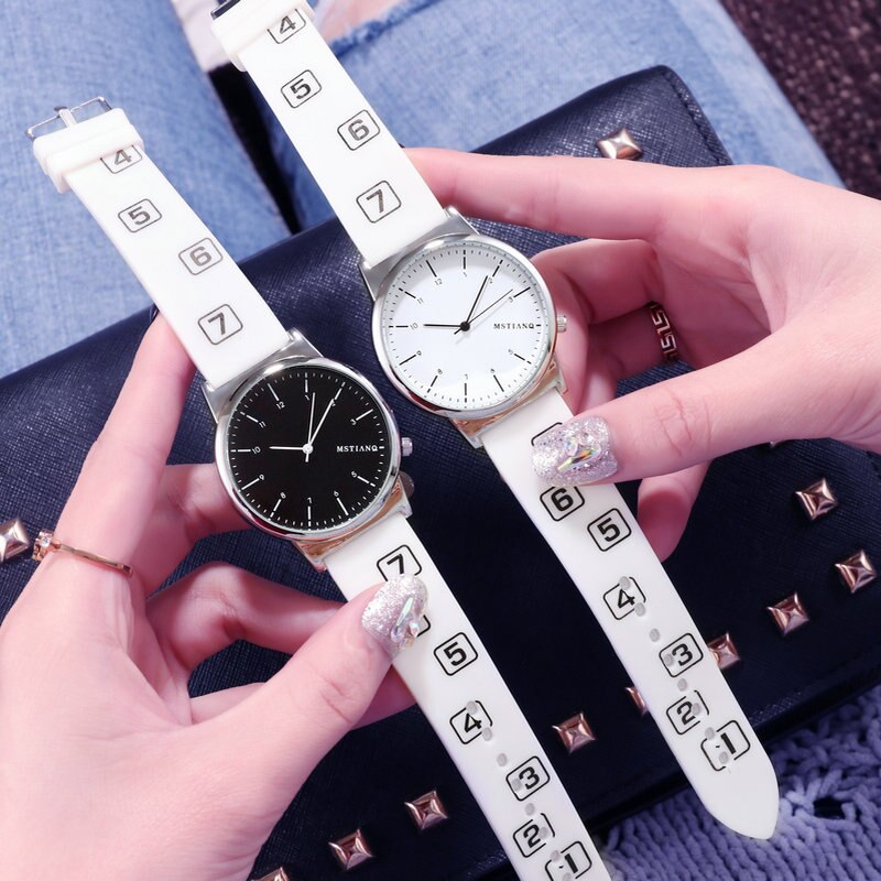2 stuks/partij paar horloges dames heren casual siliconen band polshorloges klok dames quartz horloge relogio feminino: 5