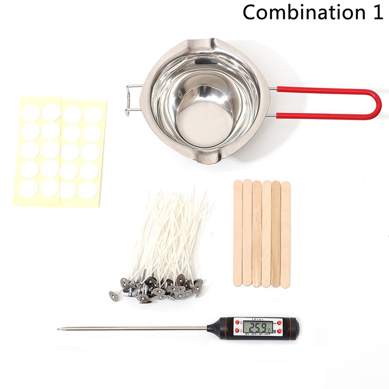 Candle Making Kit DIY Candles Craft Tools with Candle Make Pouring Pot and Spoon 50Pcs Candle Wicks and Candle Wicks Sticker: 1