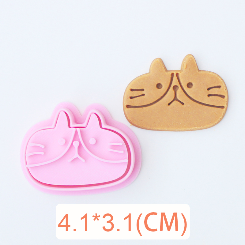DIY Taart Decoreren Gereedschappen Leuke Kat Liefde Biscuit Mold Cookie Cutters Bakken Tool 3D Cartoon Plastic Bakvorm Cookie Tools: Light Grey