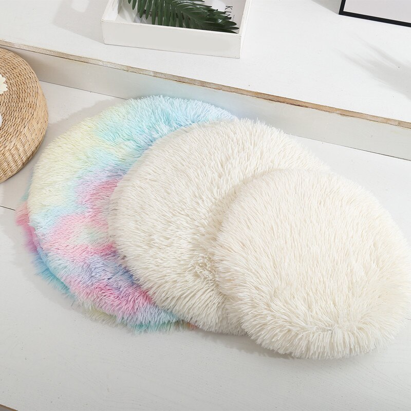 Ronde Hond Bed Mat Lange Pluche Kat Deken Pluizige Lounger Hond Kussen Warm Huisdier Bed Huis Voor Kleine Grote Honden katten Dierbenodigdheden