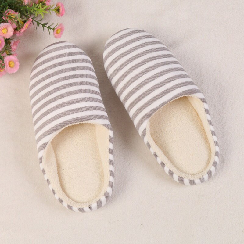 Women Indoor Floor Flat Shoes Spring Autumn Linen Flip Flops Home Slippers Slides Striped Female House Floor Slippers: HB / 42-43