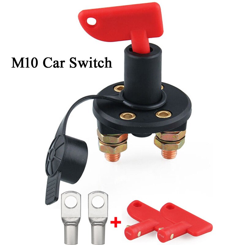 12V 24V Red Key Cut Off Battery Main Kill Switch Vehicle Car Modified Isolator Disconnector Car Power Switch for Auto Truck RV: M10 Car Switch