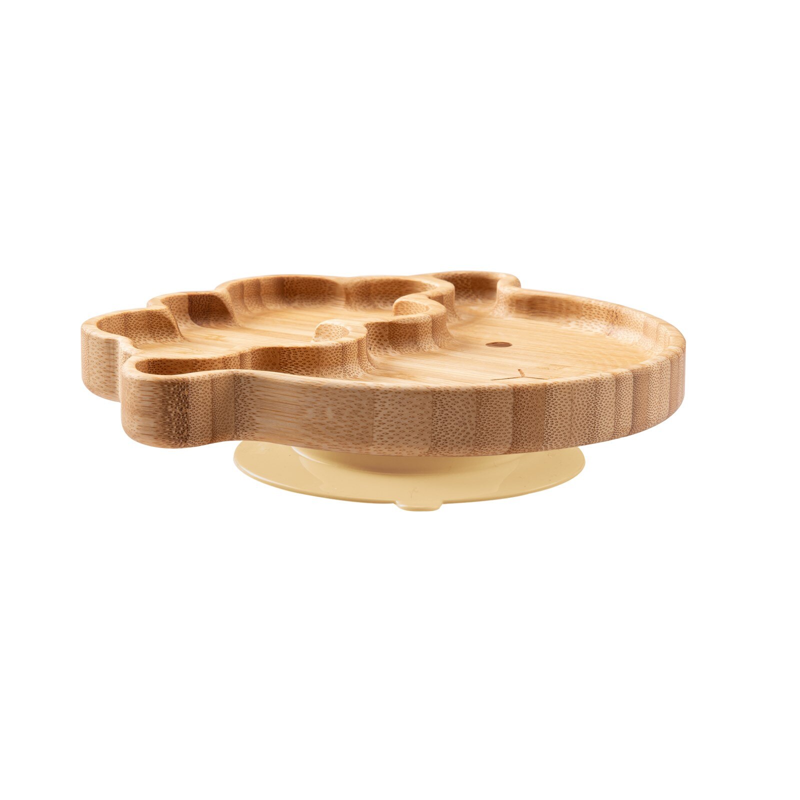 Cuenco de bambú para alimentación de bebé, juego de vajilla de silicona con ventosa, antideslizante, resistente al agua, tenedor, cuchara, 4 piezas: 1pcs-N