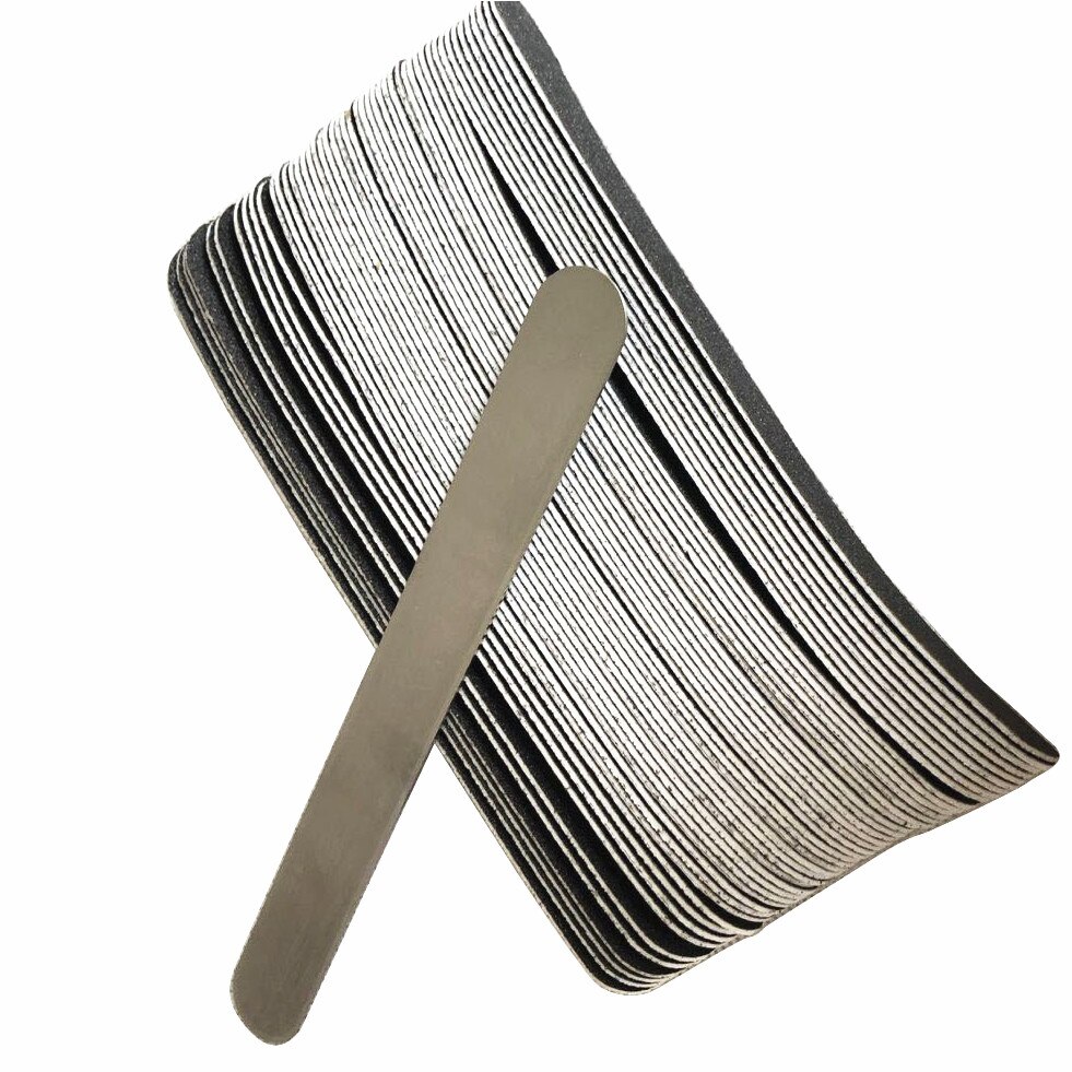 1 pc metall 1 pc metall neglefil med 1 sett (50 stk) erstatningsputer neglefil avtagbare puter