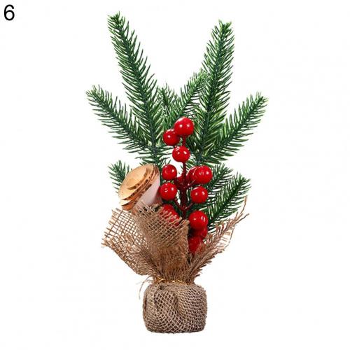 Delicate Wood Simulation Artificial Table Top Christmas Tree for Office: 6
