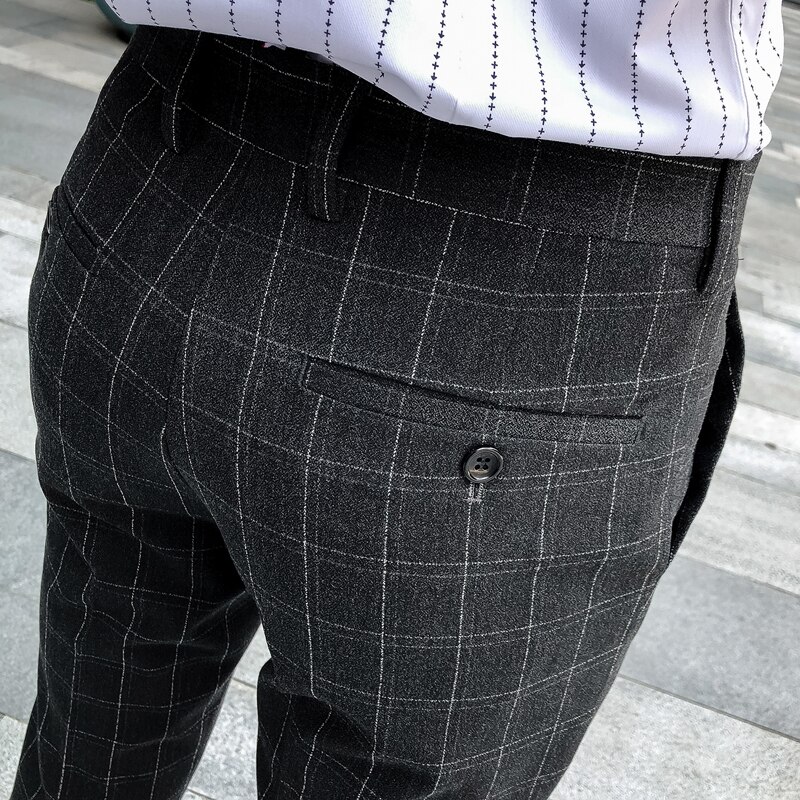 Zomer Plaid Broek Heren Pantalones Hombre Formele Broek Voor Heren Dress Broek Mens Business Vestido Sociale Broek Office Slim