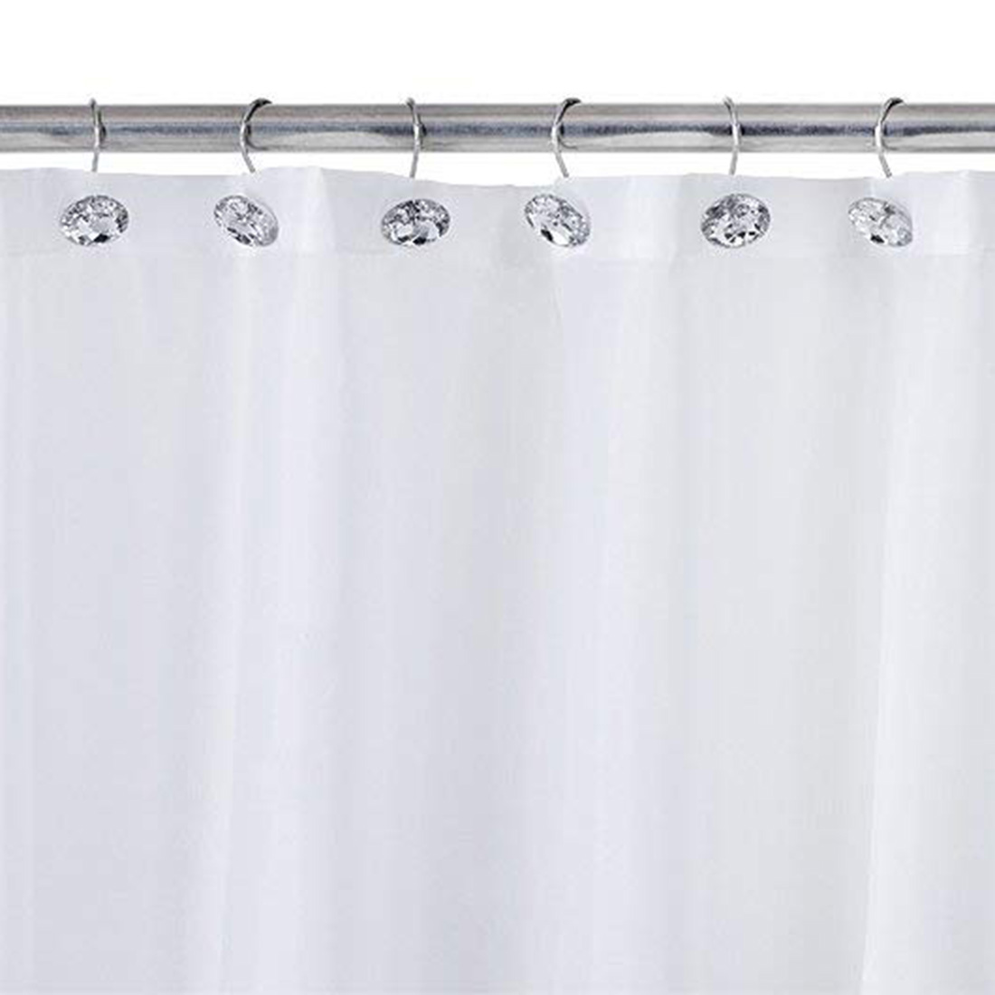 Nocm Douchegordijn Bling Haken Ringen Acryl Decoratieve Steentjes Glas Kristal Rolling Badkamer Bad Set Van 12 Ringen