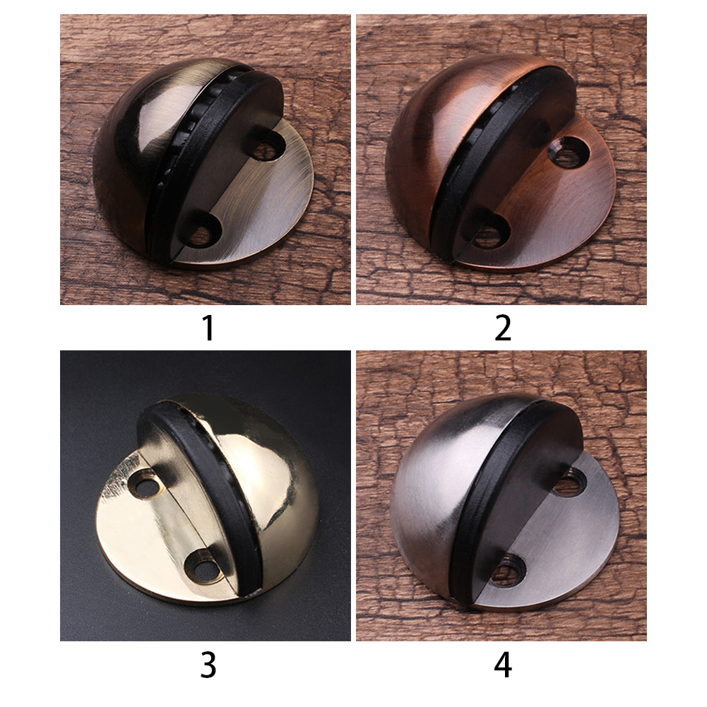 Retro Stainless Steel Glass Half Round Door Stop Wedge Safety Protector Stopper Block for Home Office Windproof Door Stopper