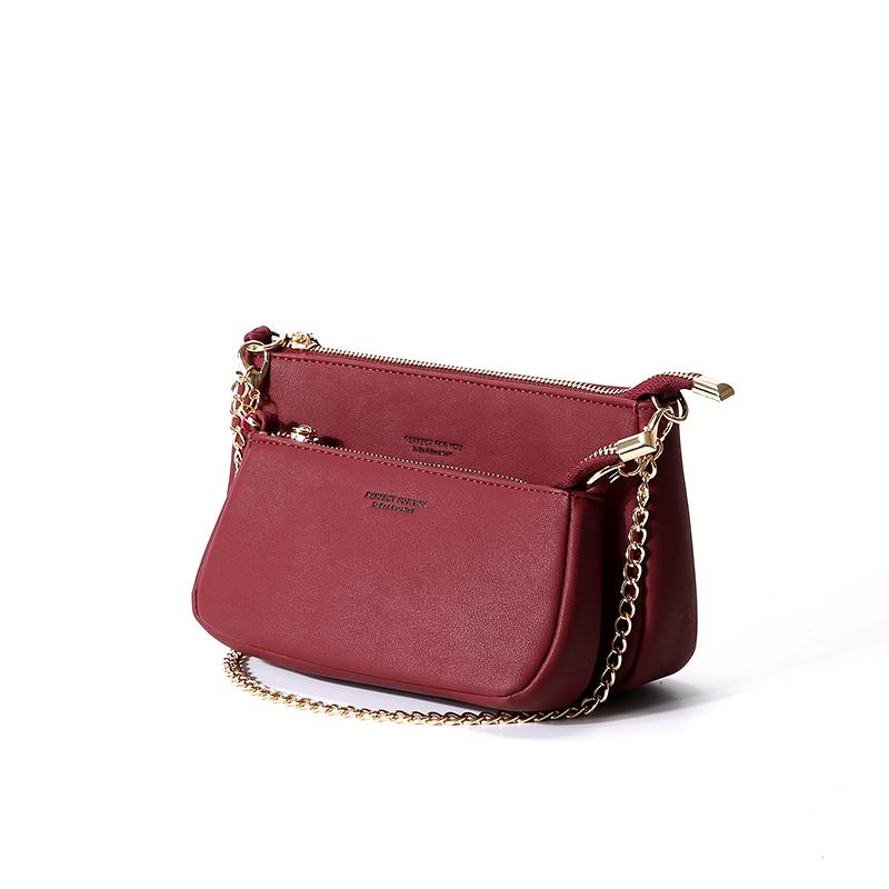 Dames schoudertassen kleine dames handtassen merk dames crossbody tas pu leer dames messenger bags: Rood
