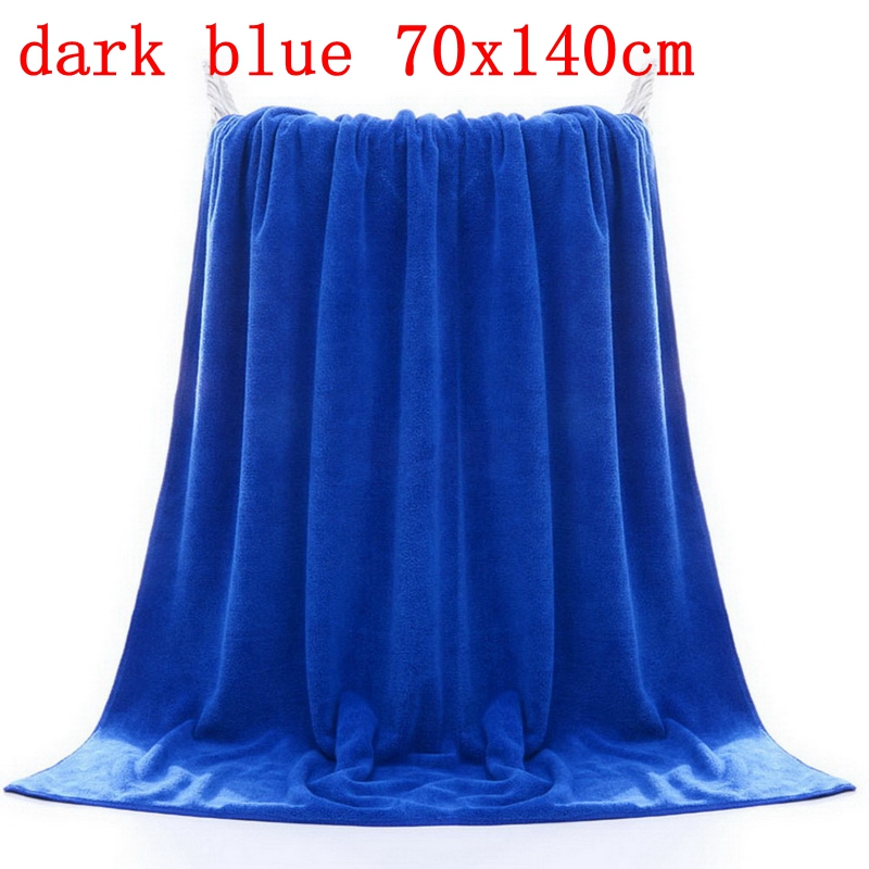 Katoenen effen badhanddoek strandlaken voor volwassenen snel drogend zacht dik hoog absorberend katoen premium turkse badhanddoeken: Donkerblauw 70 x 140cm